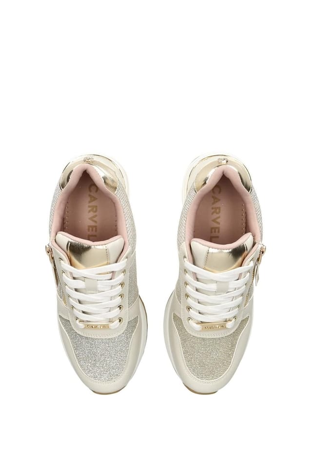 Carvela Carvela Women's 'High Rise' Fabric Trainers in Gold - 2