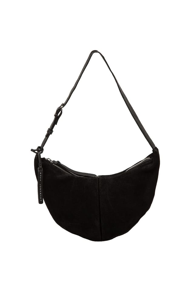 Pure Luxuries London Pure Luxuries London Women's 'Johanna' Suede Evening Bag in Black - 2