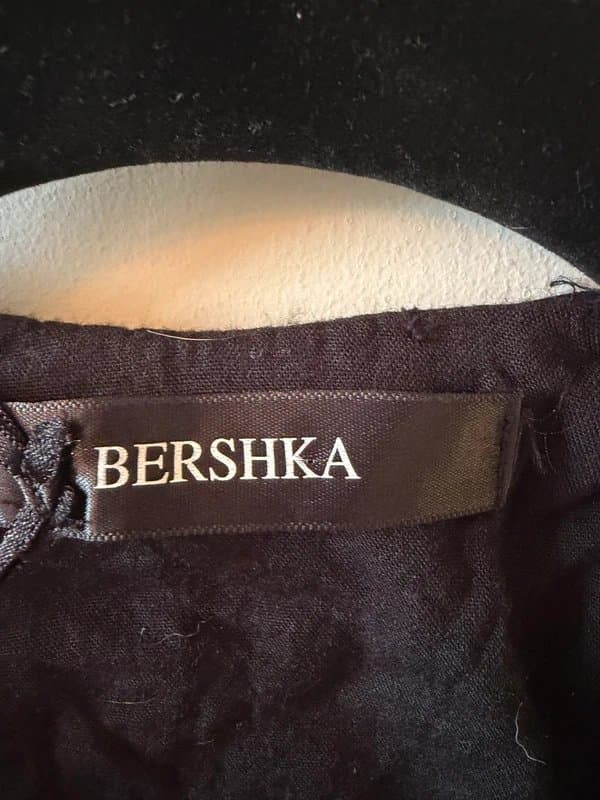Bershka Bershka Embellished Long Top / Mini Dress – Black – Medium