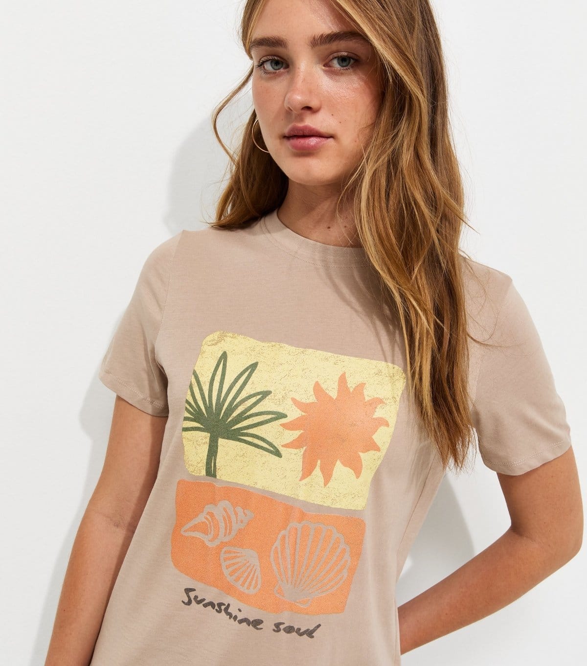 New Look Mink Cotton Jersey Relaxed T-Shirt