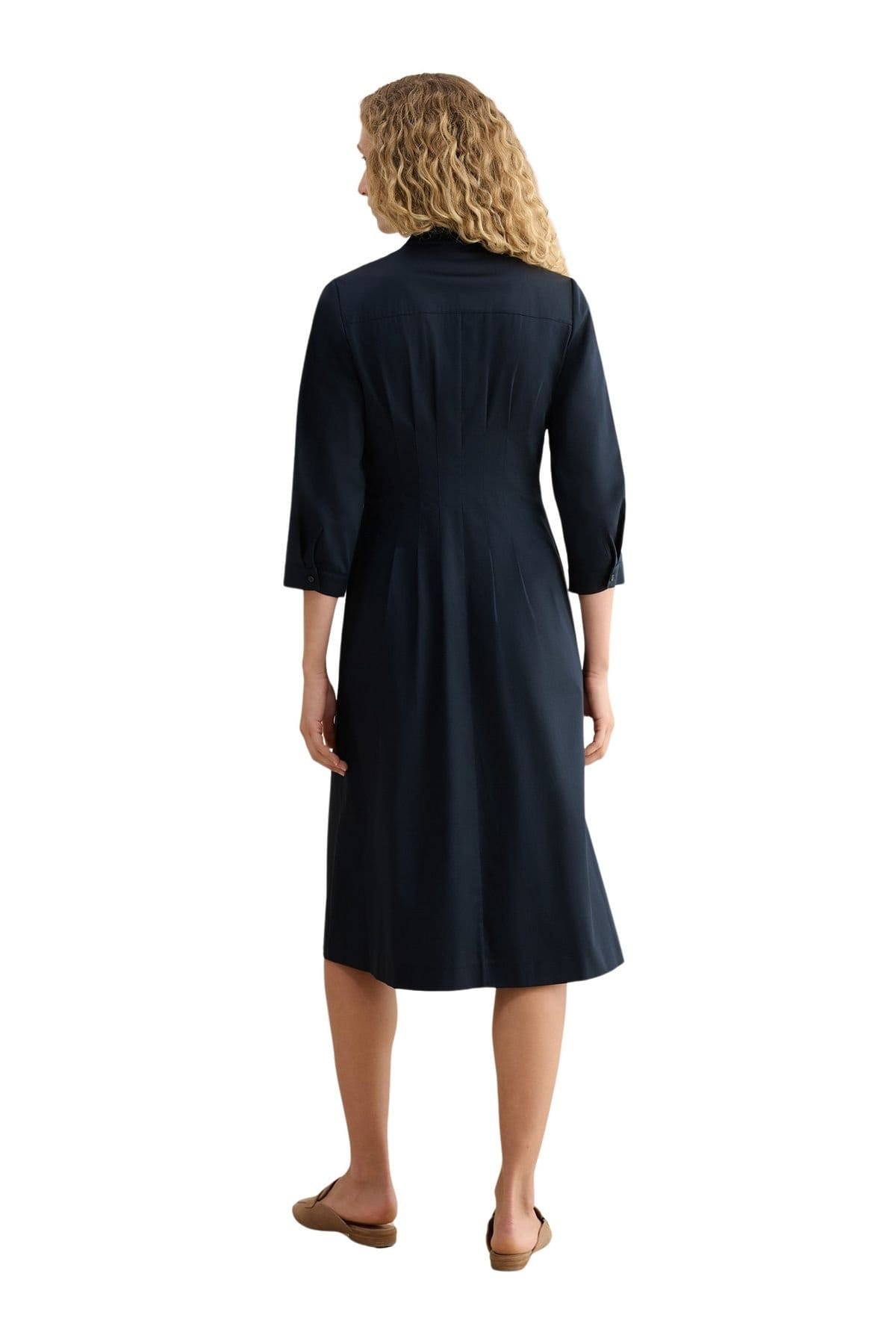 Hobbs London Hobbs London Women's Emmaline 3/4 Sleeve V-Neck Midi Dress in Dark Navy - 4