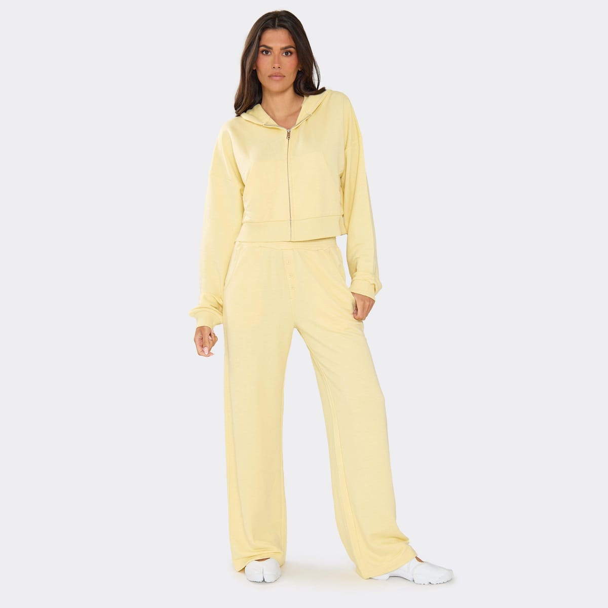EGO Straight Leg Modal Joggers In Lemon, Women's Size UK 6 - 1