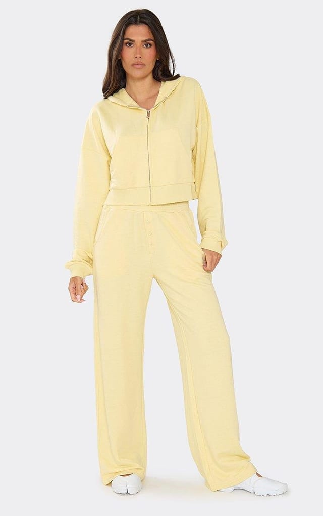 EGO Straight Leg Modal Joggers In Lemon, Women's Size UK 6 - 2