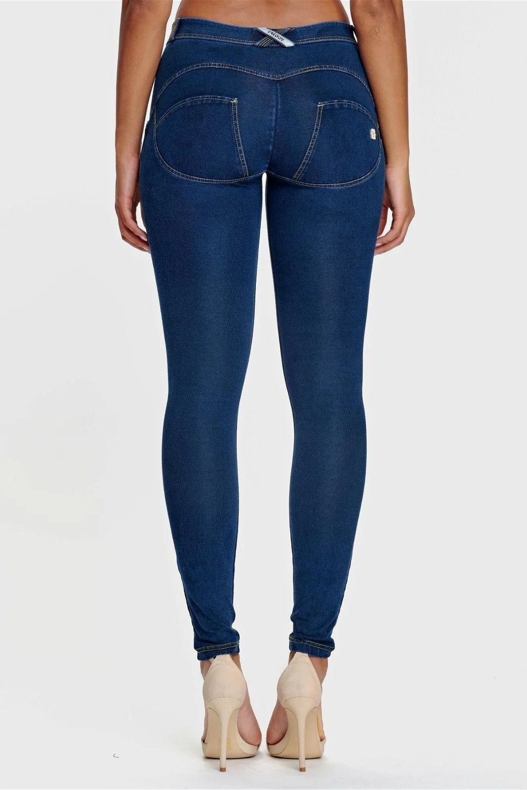 Freddy Freddy Women's WR.UP Denim Mid Rise Full Length Jeans in Dark Blue - 3