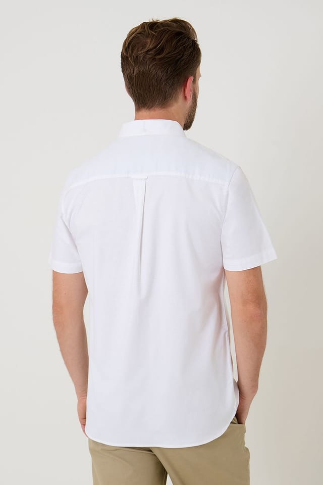 Saltwell Saltwell Men's Short Sleeve Oxford Shirt in White - 2