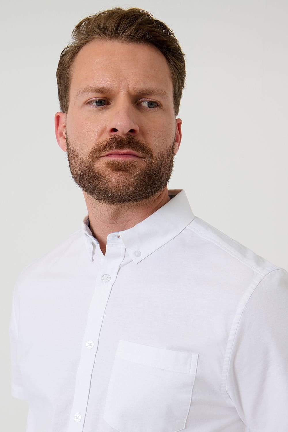 Saltwell Saltwell Men's Short Sleeve Oxford Shirt in White - 4