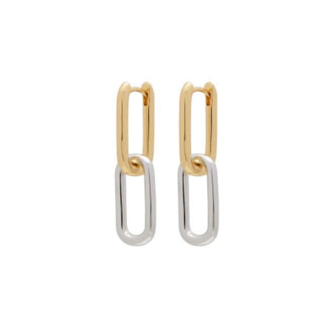 Gold Trip Gold Trip Women's Two Tone Convertible Oval Hoop Earrings