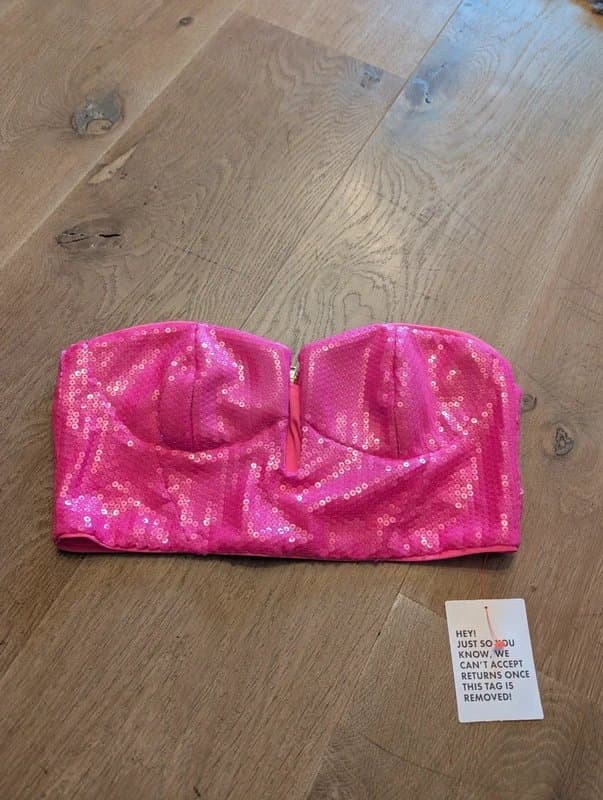 ASOS ASOS luxe pink sequin bandeau