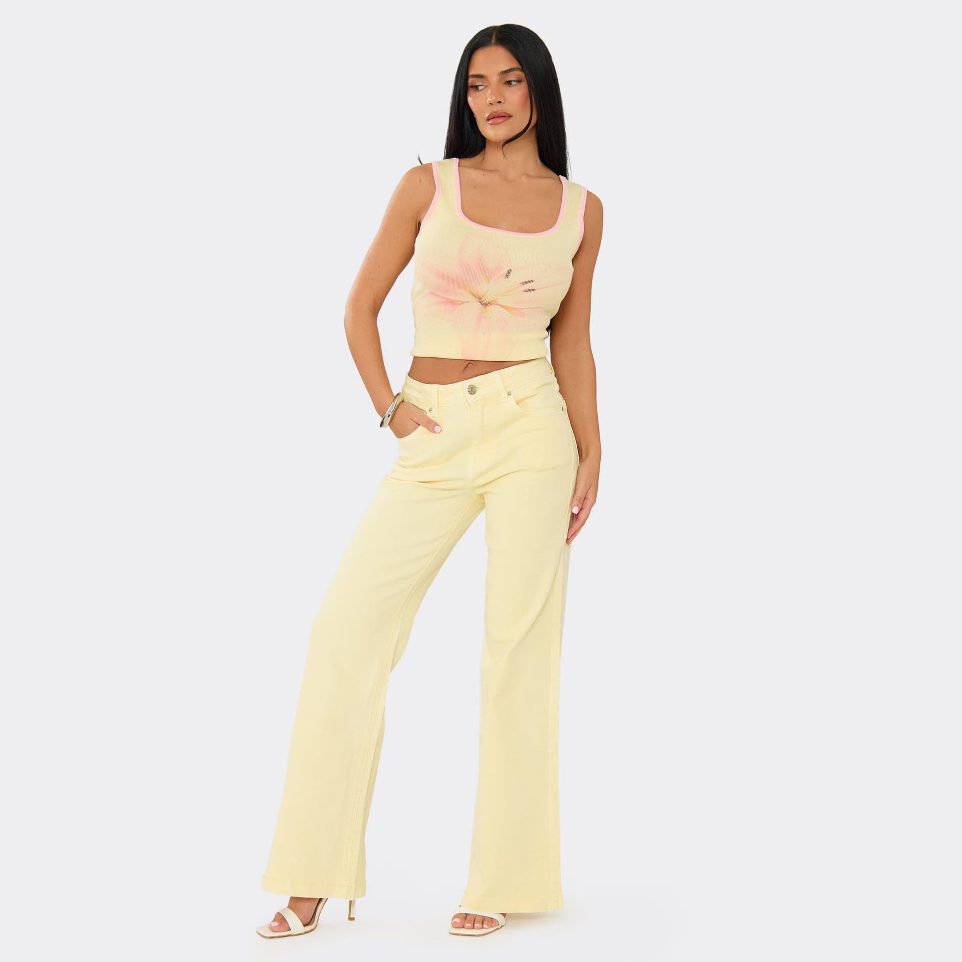 EGO EGO Lemon Denim Mid Rise Straight Leg Jeans