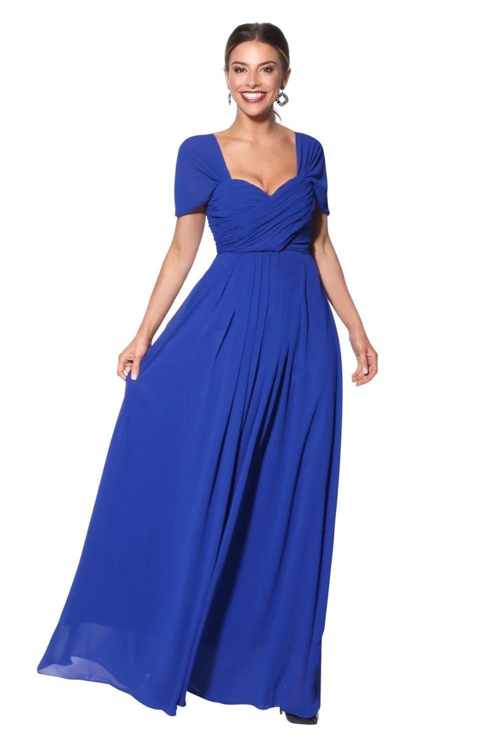 KRISP KRISP Women's Multiway Neckline Occasion Maxi Dress in Dark Blue