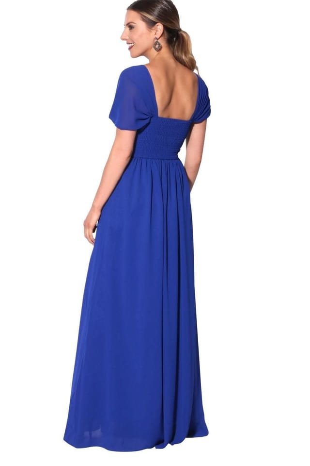 KRISP KRISP Women's Multiway Neckline Occasion Maxi Dress in Dark Blue - 2