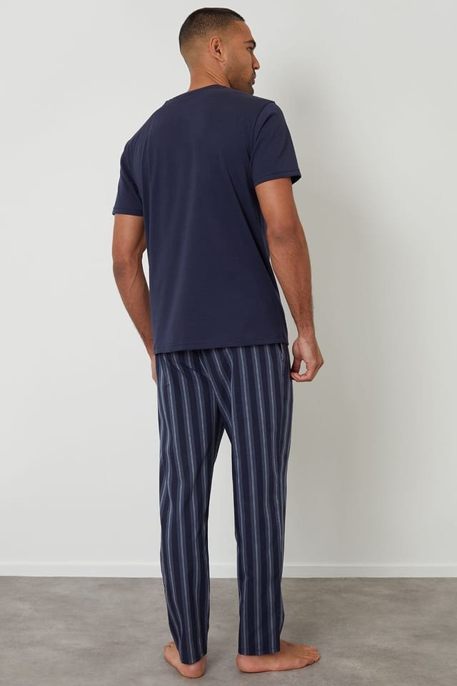 Threadbare threadbare Men's Stripe Pyjama Set in Navy - 2