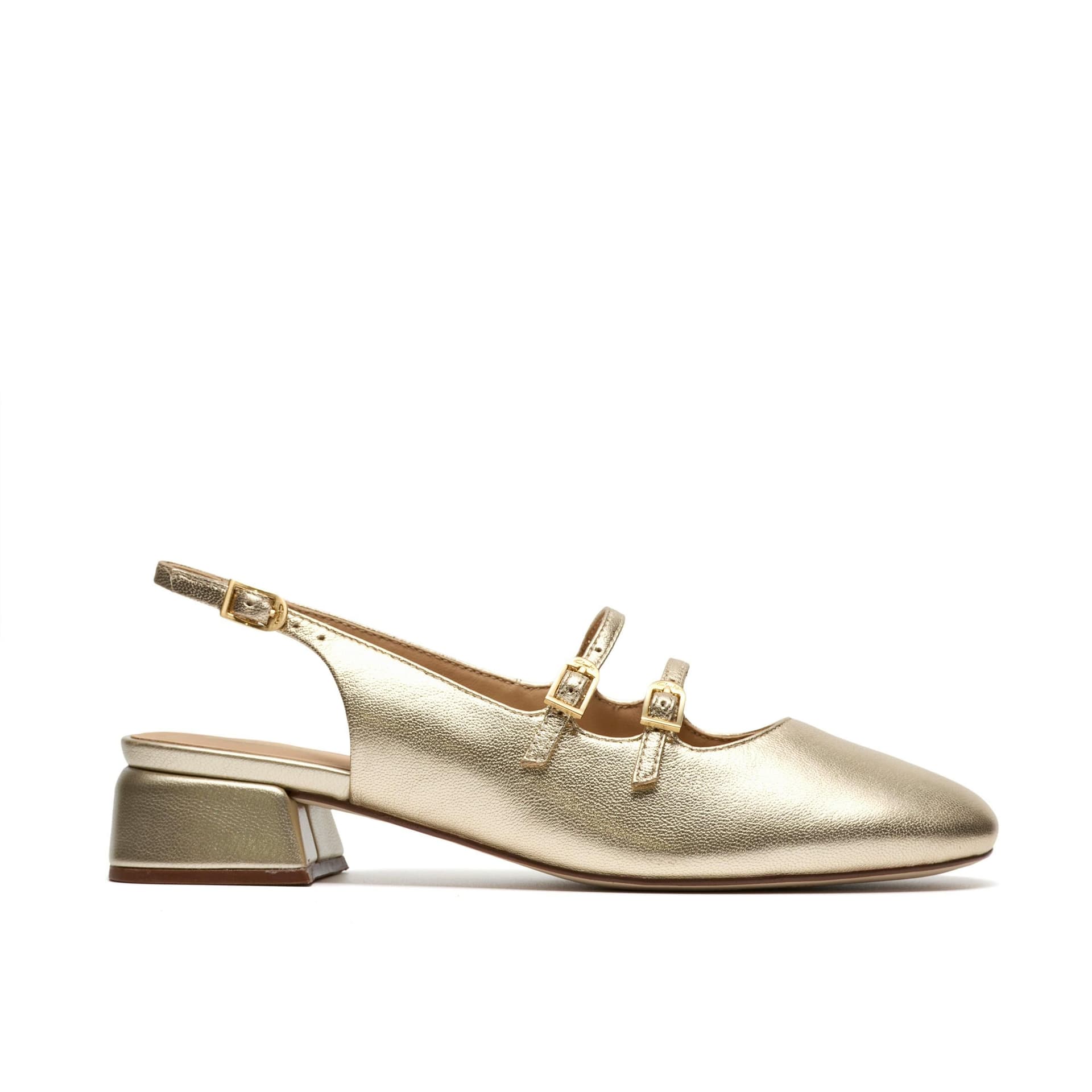 Clarks Clarks Women's Daiss 30 Dazz Gold Leather Mary Jane, Sling Back