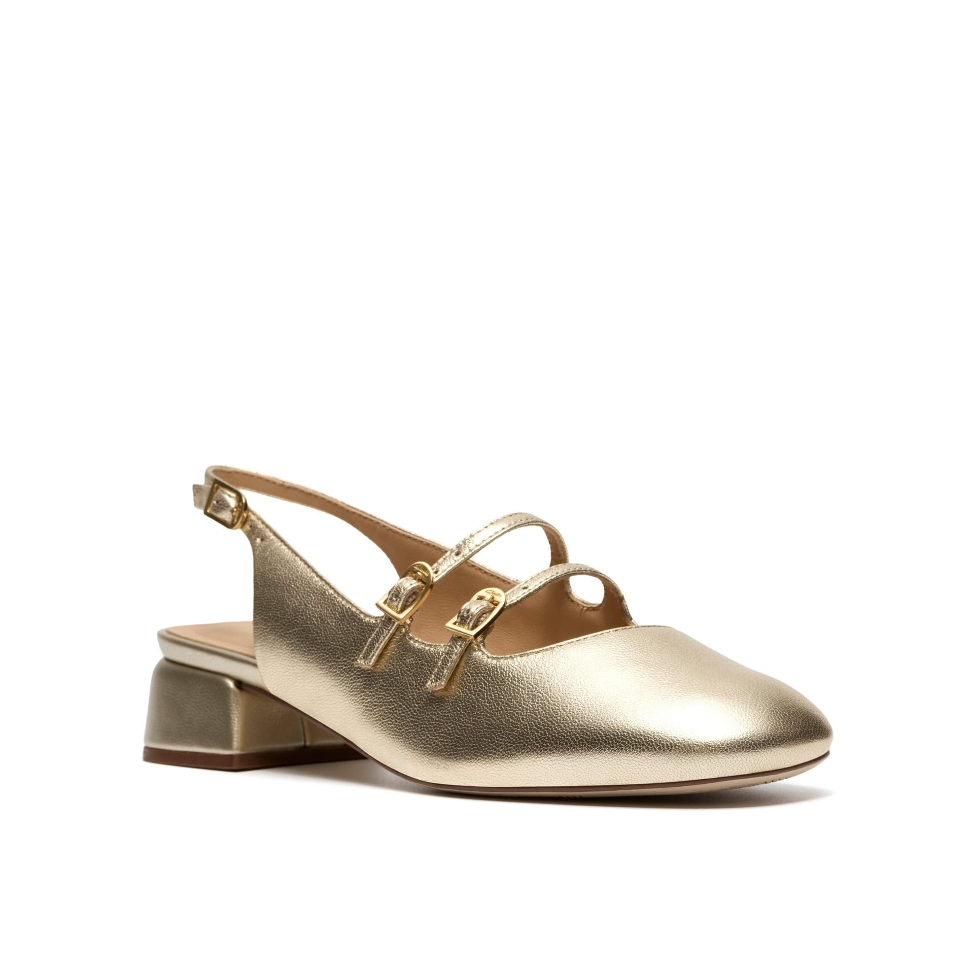 Clarks Clarks Women's Daiss 30 Dazz Gold Leather Mary Jane, Sling Back - 4