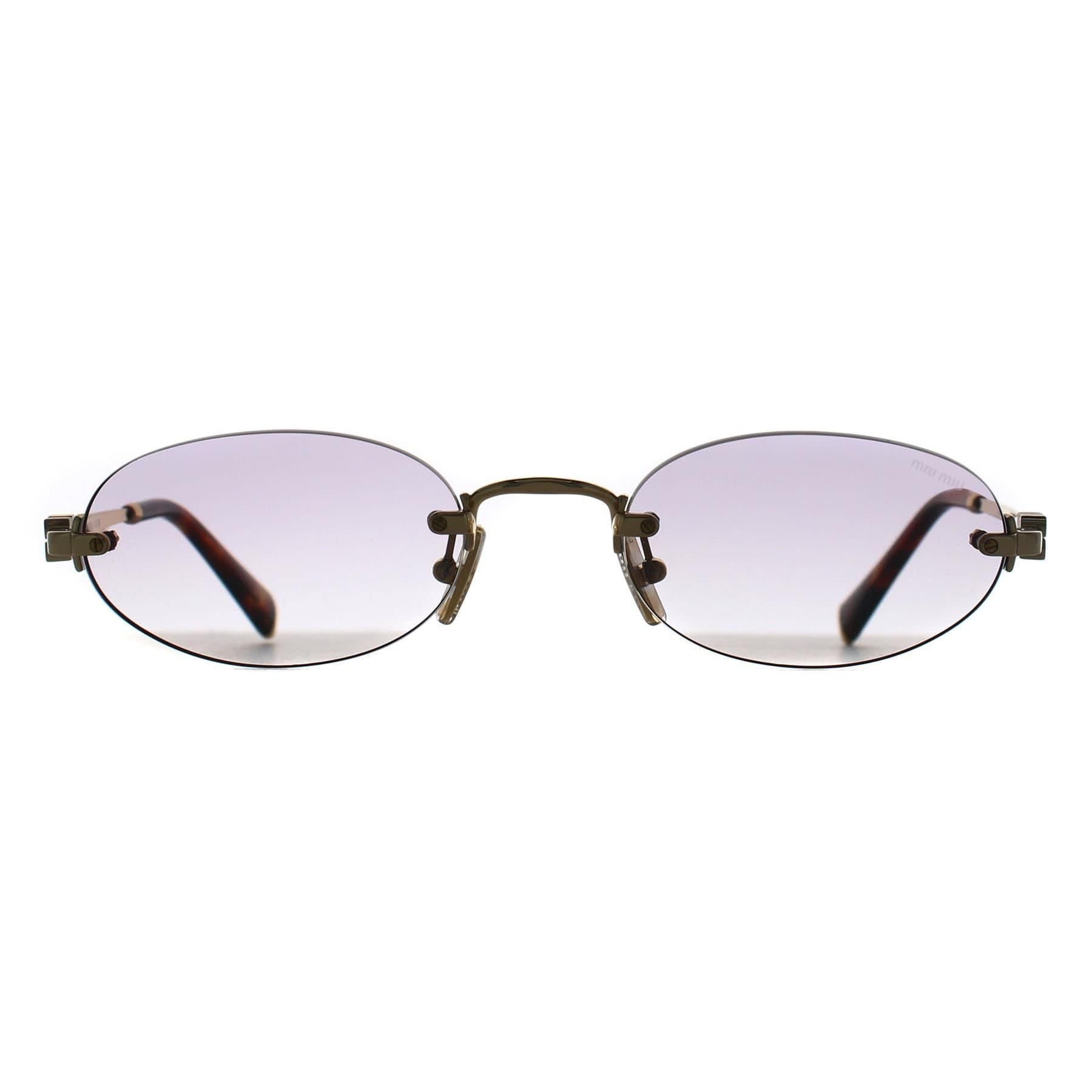 Miu Miu Miu Miu Gold Oval Gradient Sunglasses