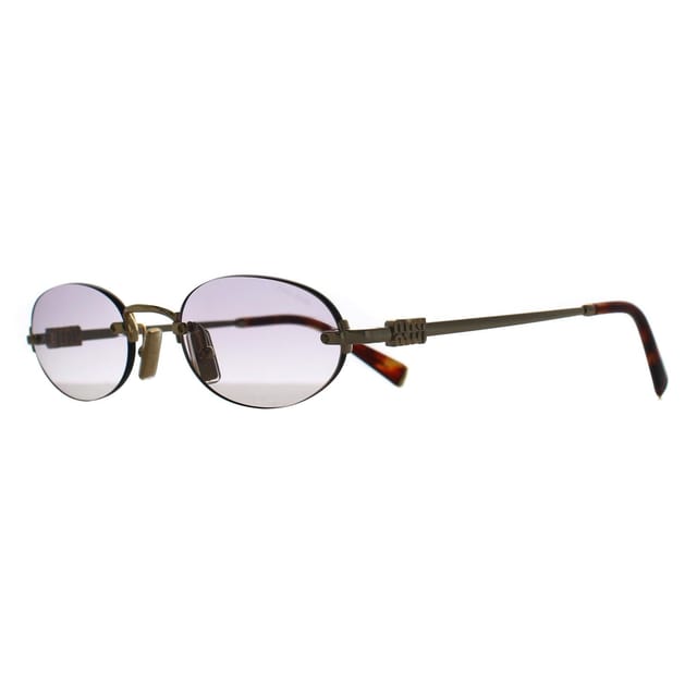 Miu Miu Miu Miu Women's Oval Gold Clear Gradient Dark Grey MUA54S - 2