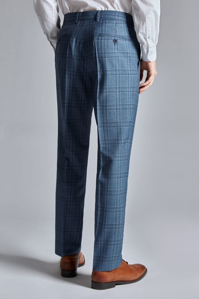 Ted Baker Ted Baker Men's Alder Large Blue Check Trousers - 2
