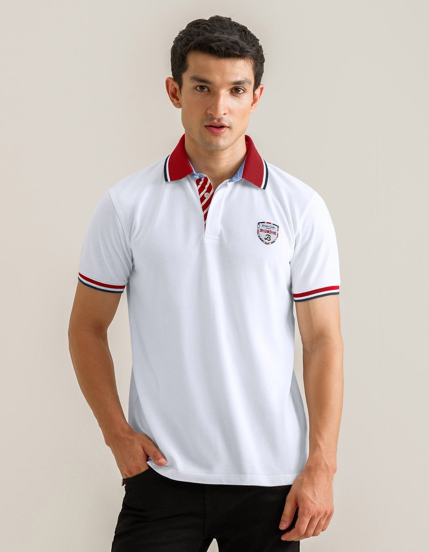 Brian Oak London Brian Oak London Men's Designer Cotton Polo - White - 2