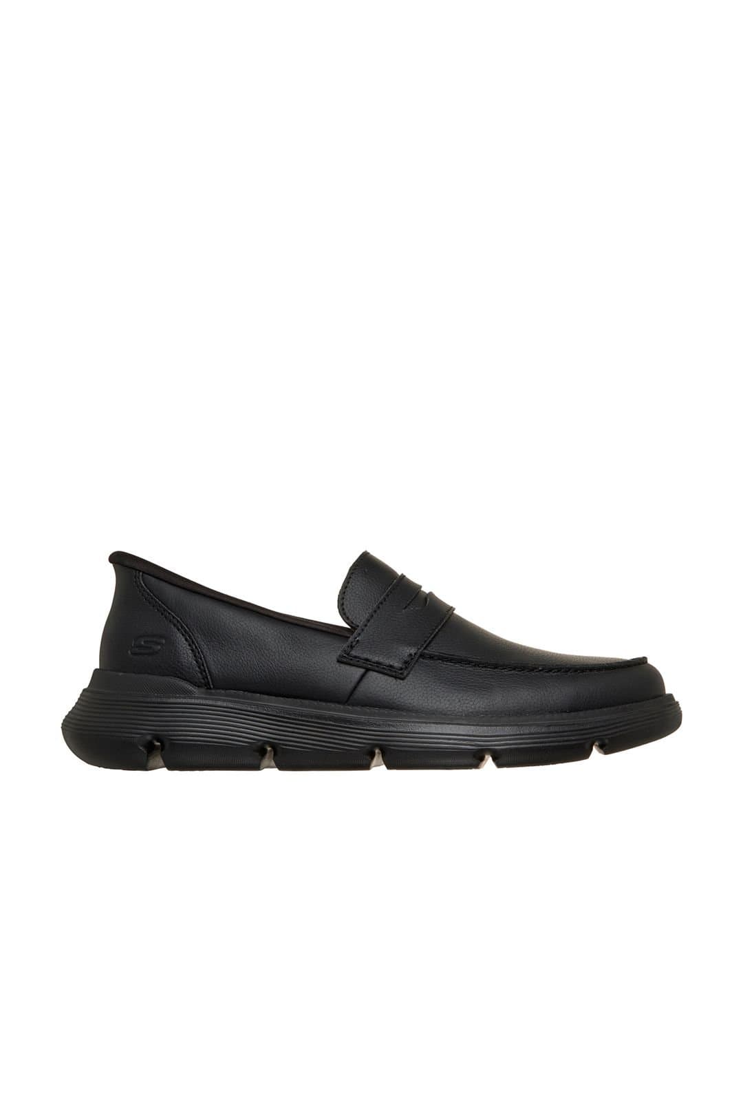 Skechers Skechers Men's Garza Leather Moc-Toe Slip-Ins Penny Loafers Black