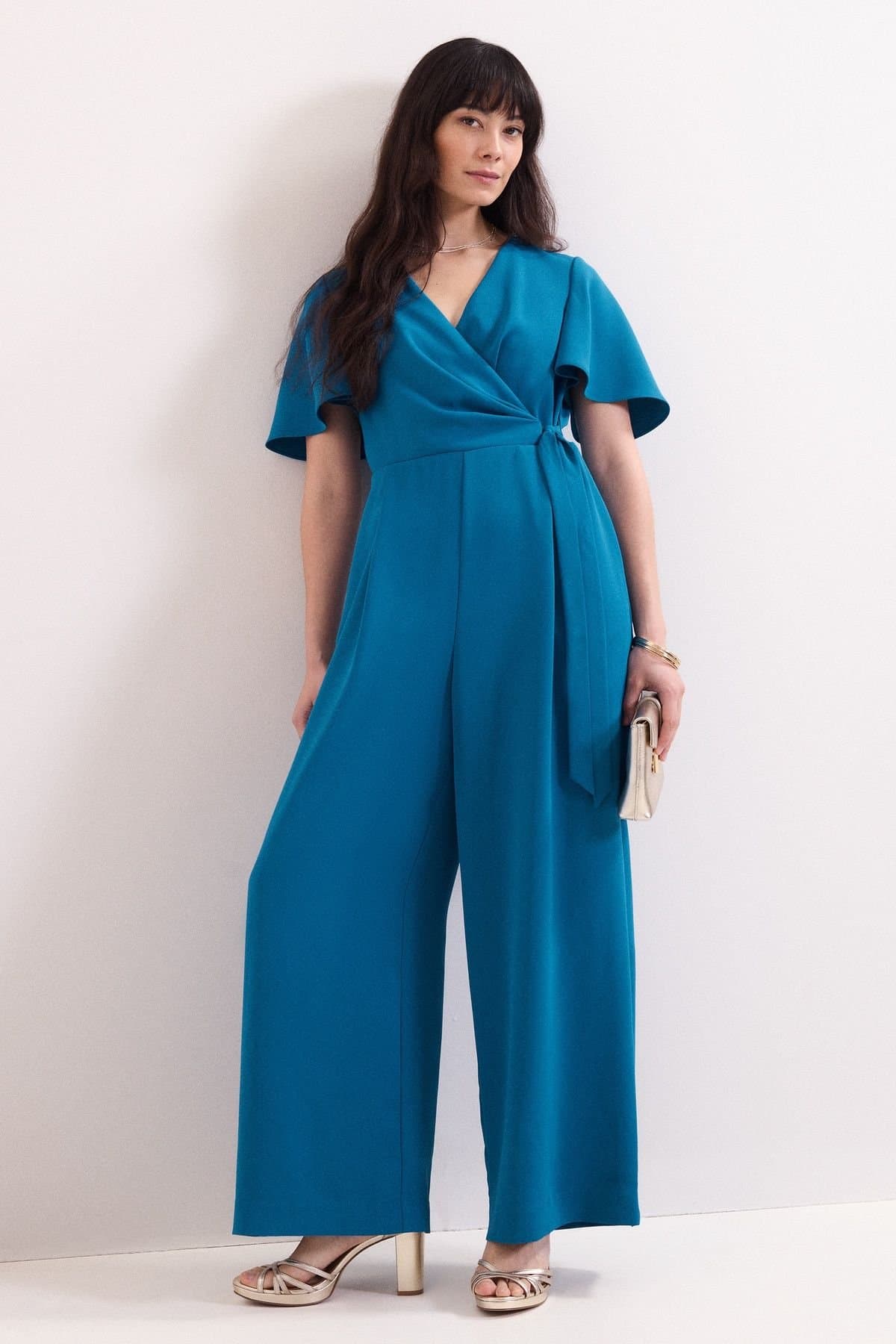 Phase Eight Phase Eight Women's Julissa V-Neck Jumpsuit in Turquoise