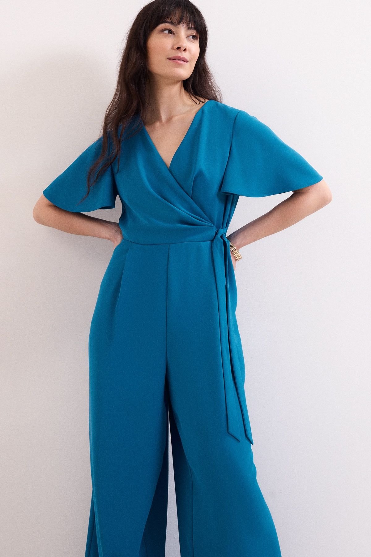 Phase Eight Phase Eight Women's Julissa V-Neck Jumpsuit in Turquoise - 3