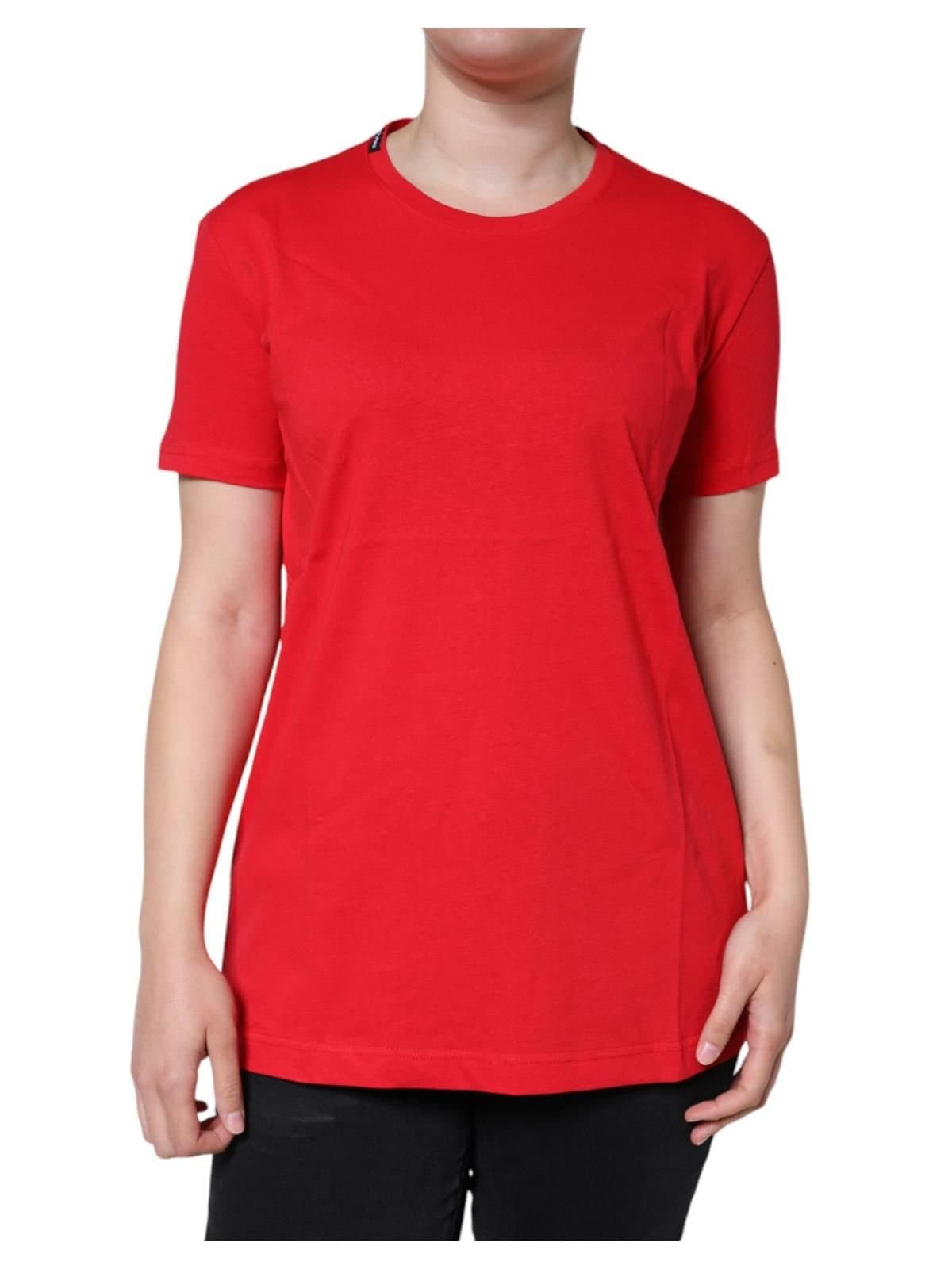 Dolce & Gabbana Dolce & Gabbana Red Cotton Crew Neck Tee