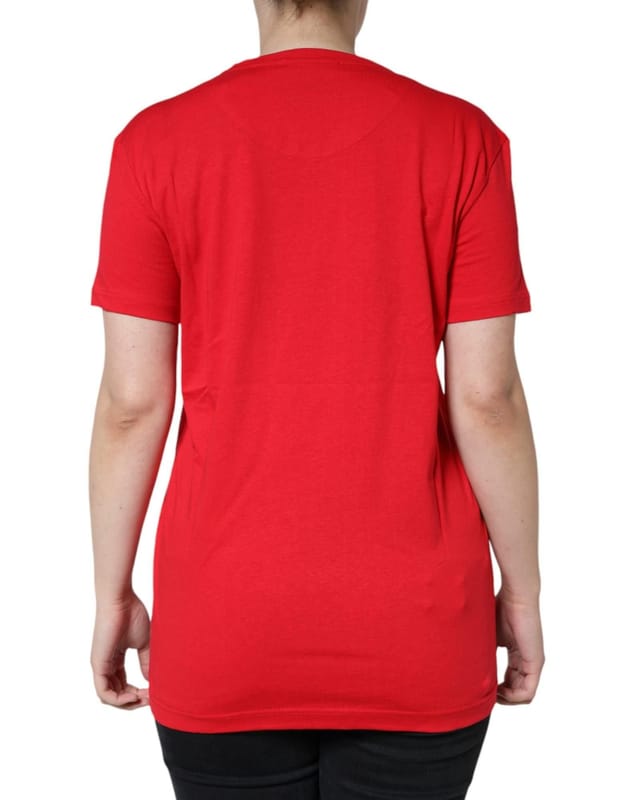 Dolce & Gabbana Dolce & Gabbana Women's Red Cotton Crew Neck Short Sleeve Tee T-shirt - 3