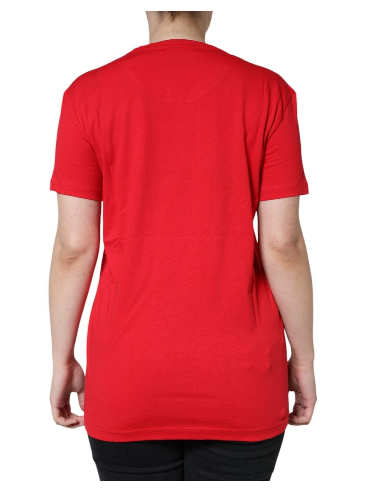 Dolce & Gabbana Dolce & Gabbana Women's Red Cotton Crew Neck Short Sleeve Tee T-shirt - 4