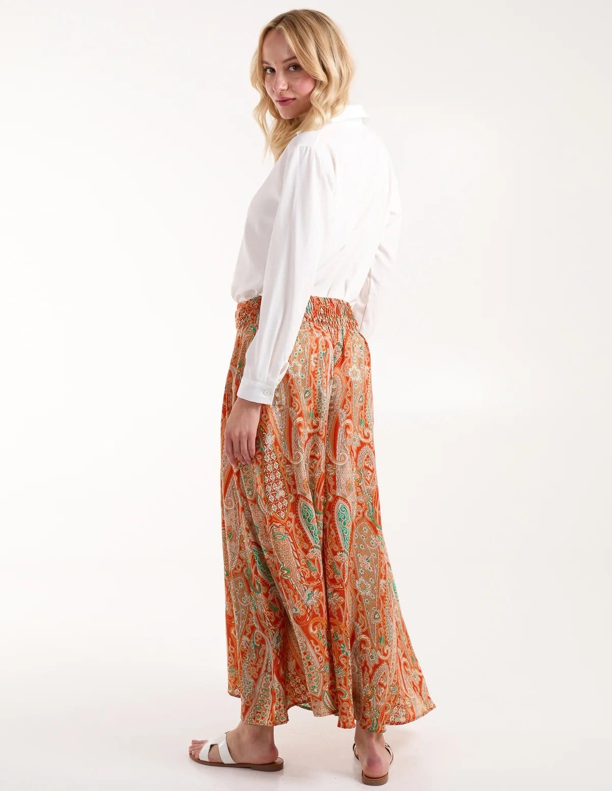 Blue Vanilla Embellished Waist Wide Leg Trousers - 4