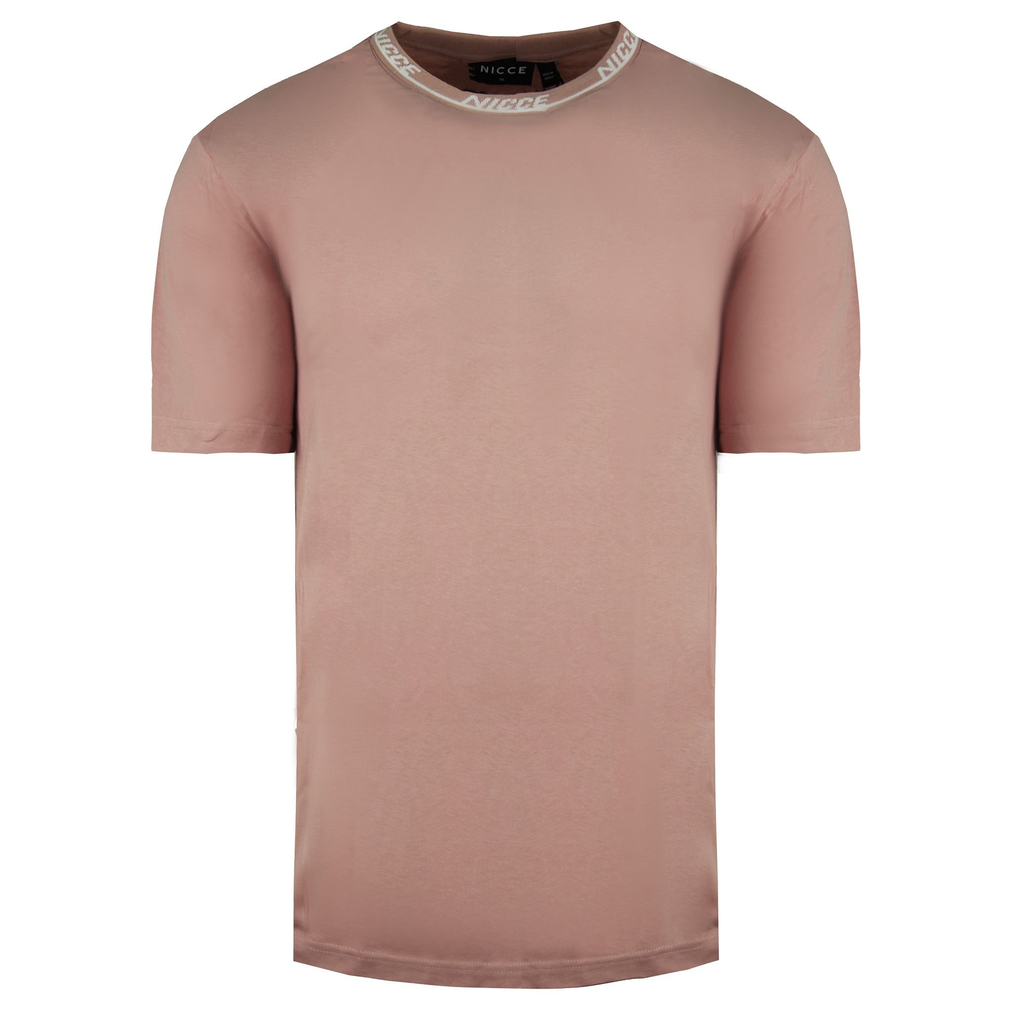 Nicce Nicce Men's Crew Neck Short Sleeve Pink Eto Plain T-Shirt - 2