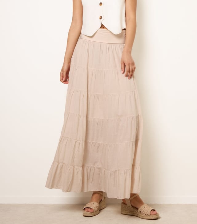 Blue Vanilla Women's Stone Jersey Waistband Tiered Skirt Blue Vanilla New Look - 2