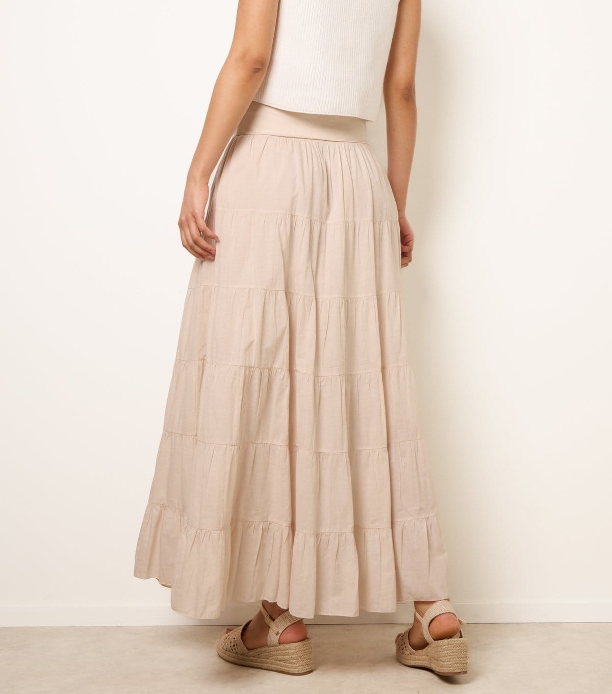 Blue Vanilla Women's Stone Jersey Waistband Tiered Skirt Blue Vanilla New Look - 4