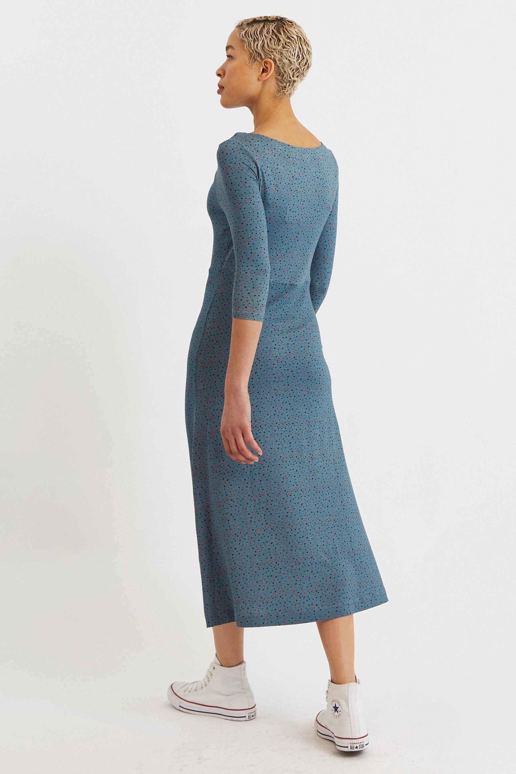 Louche Louche Women's Pheebs Firefly Print Jersey Midi Dress in Green - 2