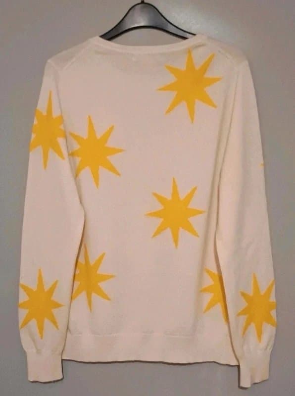 Boden Boden Ivory Sun Print 100% Cashmere Jumper RRP £150 - size L/16