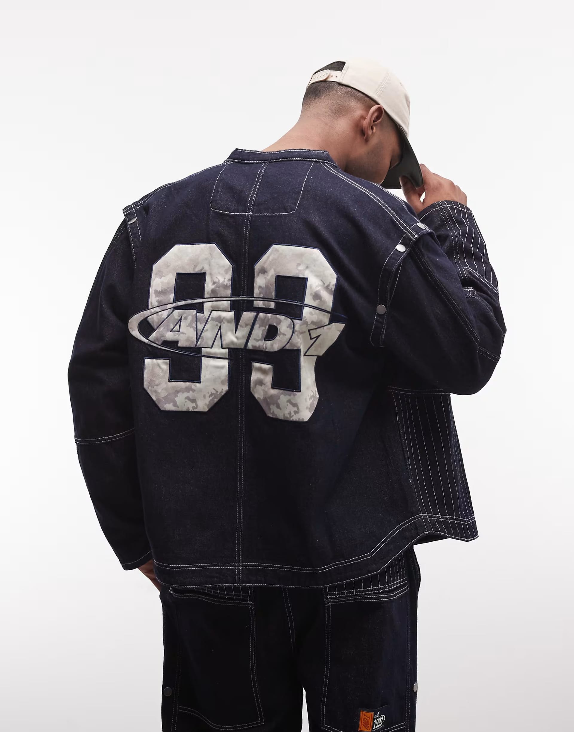 ASOS AND1 Denim Logo Back Print Co-ord in Rinse