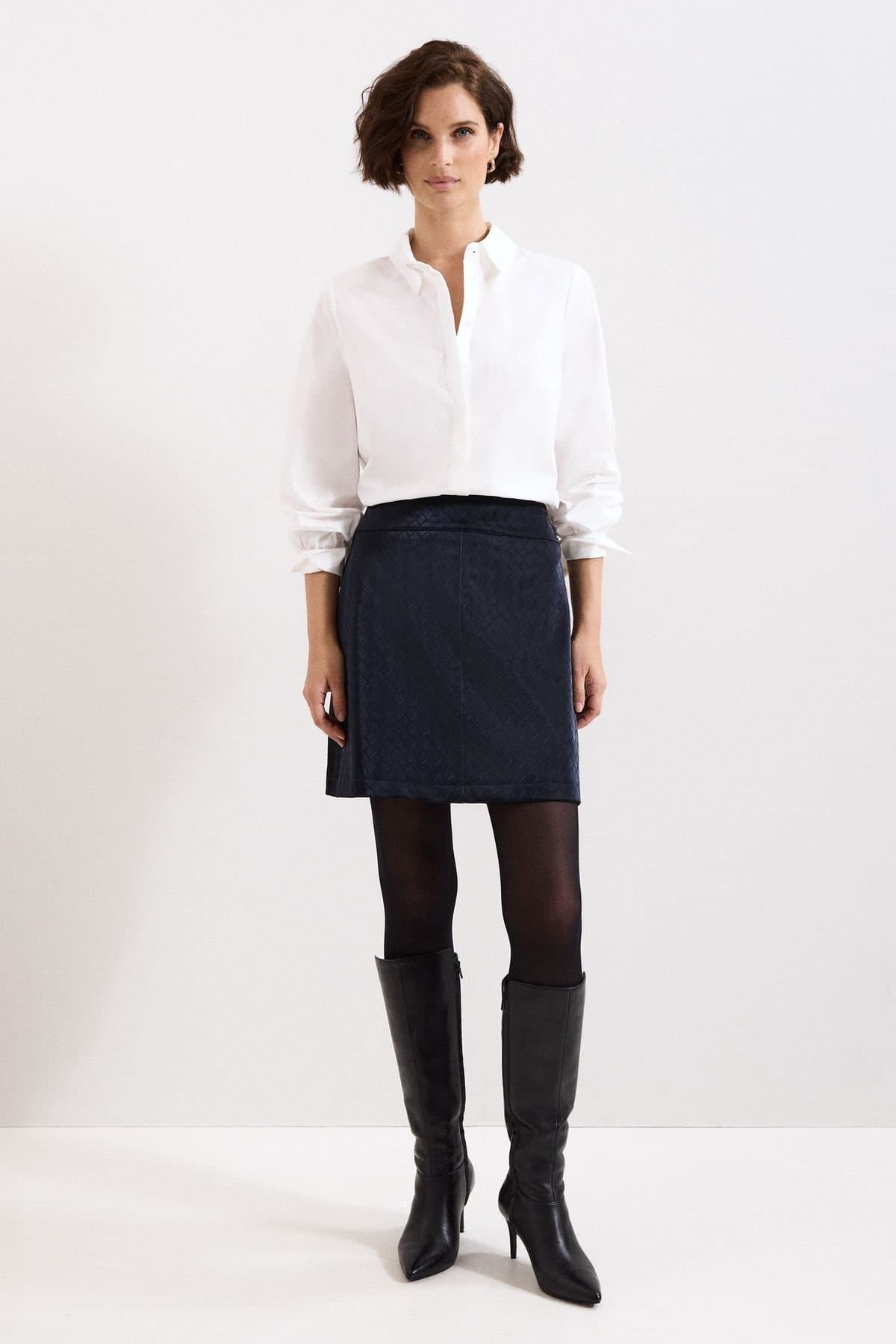 Phase Eight Phase Eight Women's Iona PU Mini Skirt in Dark Navy