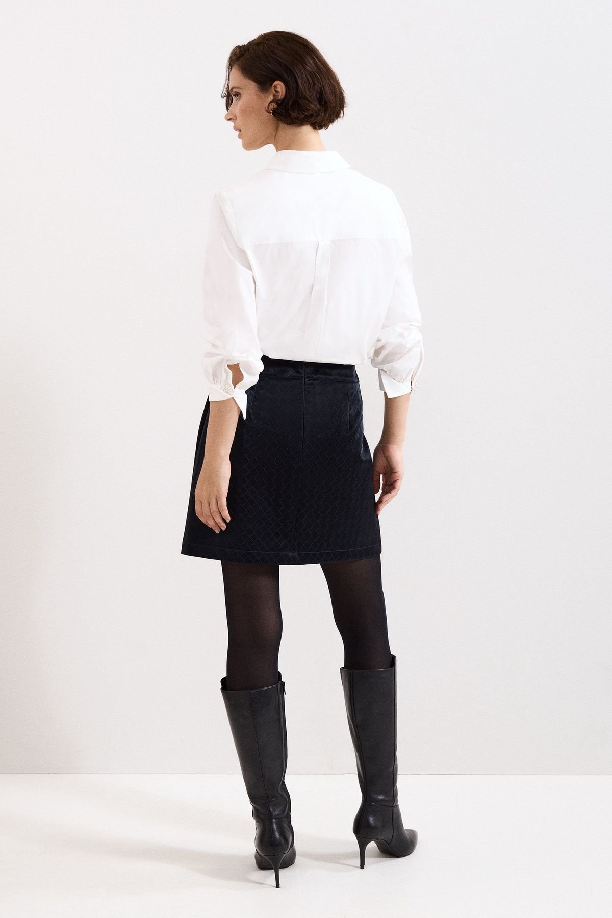 Phase Eight Phase Eight Women's Iona PU Mini Skirt in Dark Navy - 4