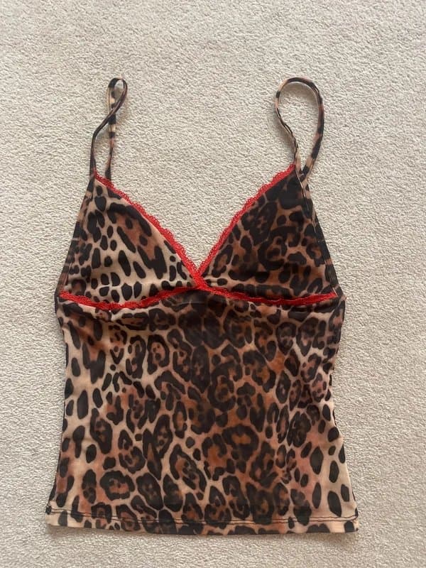 ASOS leopard print mesh cami top