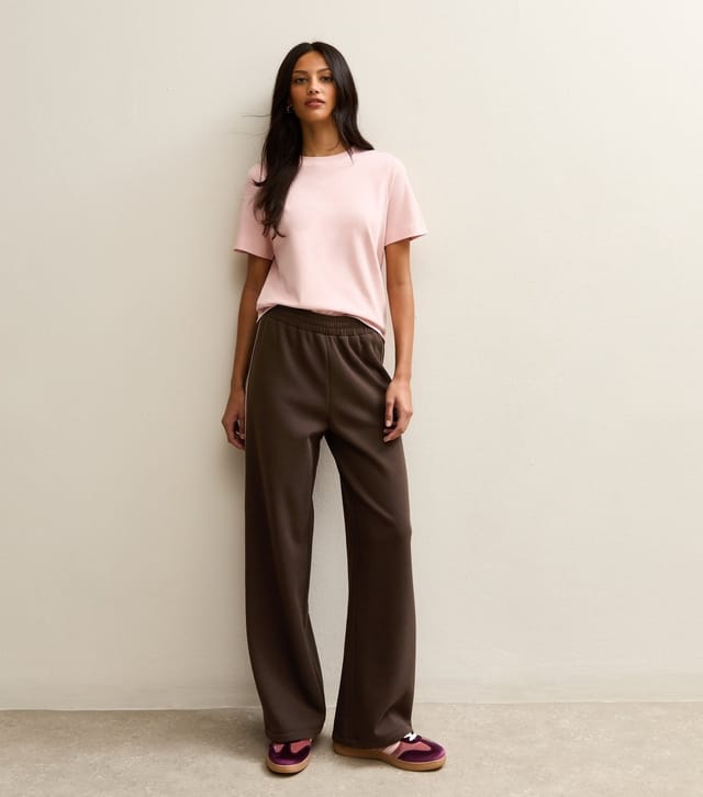 New Look Women's Brown Side Stripe Wide Leg Joggers New Look - 2