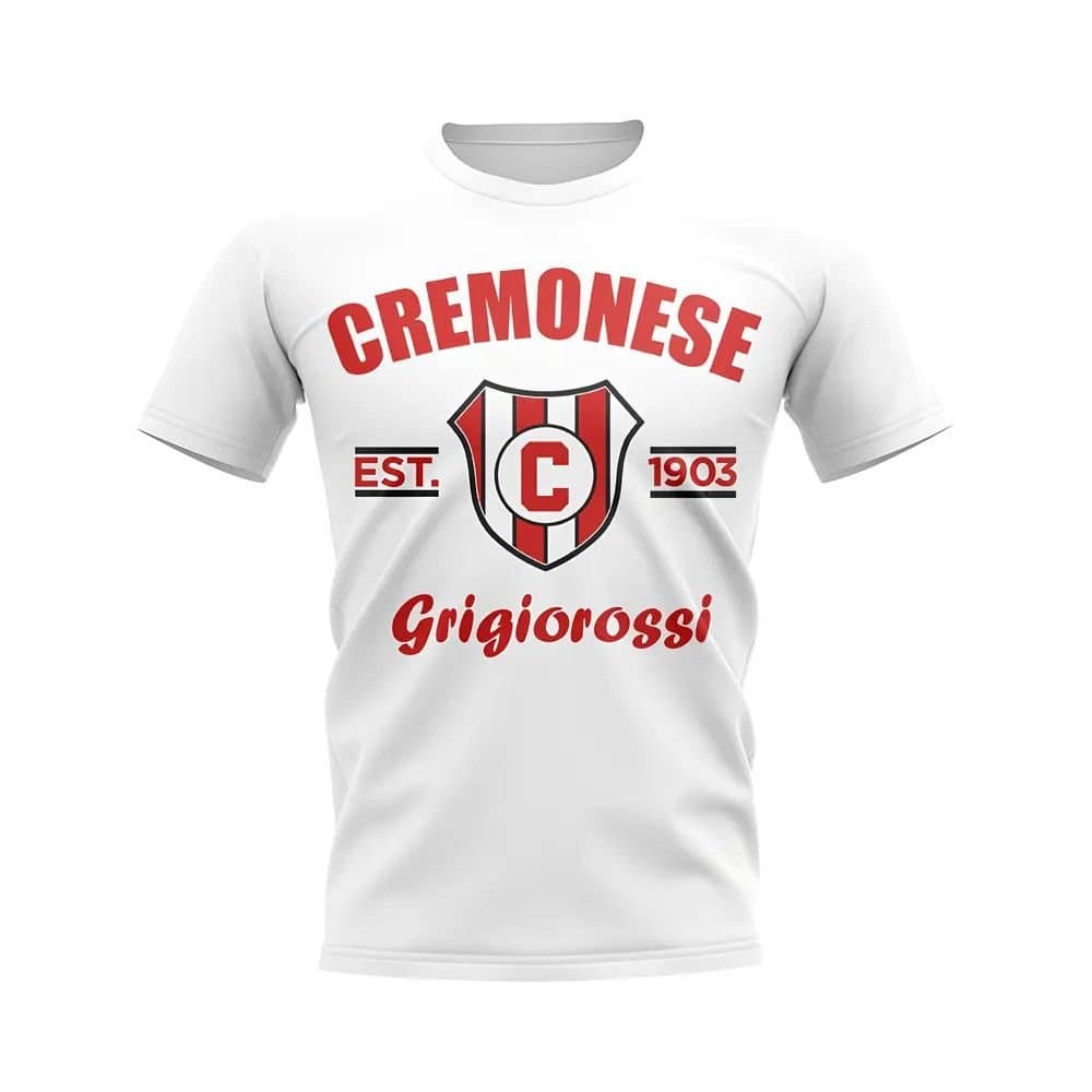 Cremonese Cremonese Men's Mens Established Football T-Shirt White in Blue