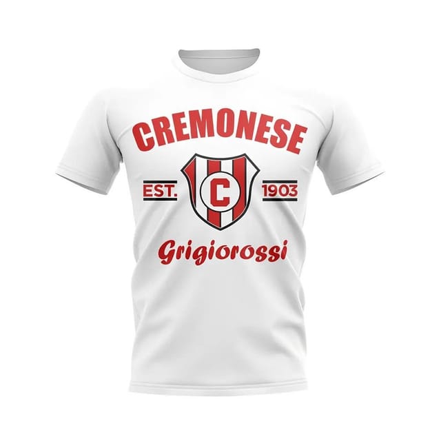 Cremonese Cremonese Men's Mens Established Football T-Shirt White in Blue - 2