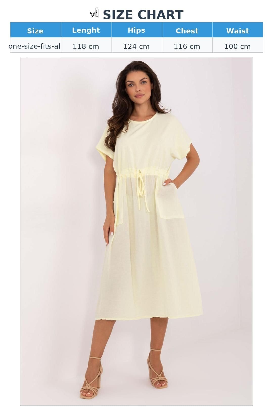 Love Lace Love Lace Women's Midi Cotton Flared Summer Dress in Yellow - 4