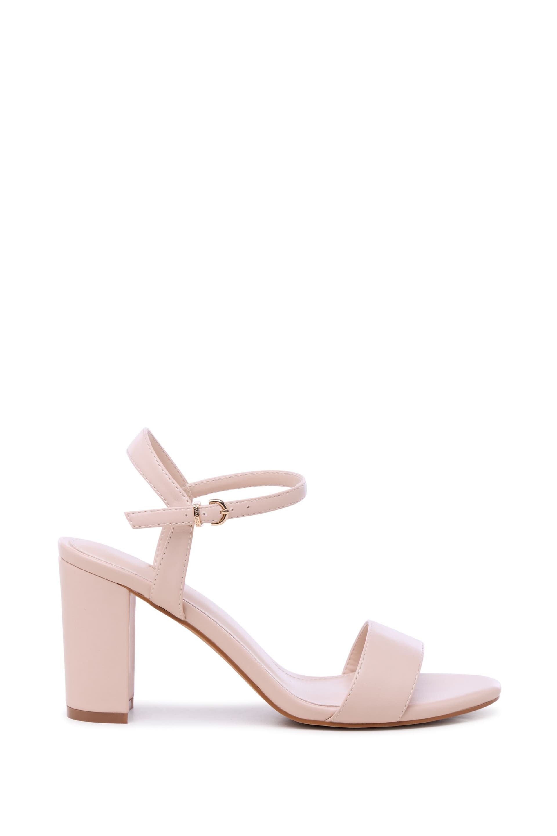 Paradox London Paradox London Women's Harmonia' Block Heel Ankle Strap Sandal in Nude