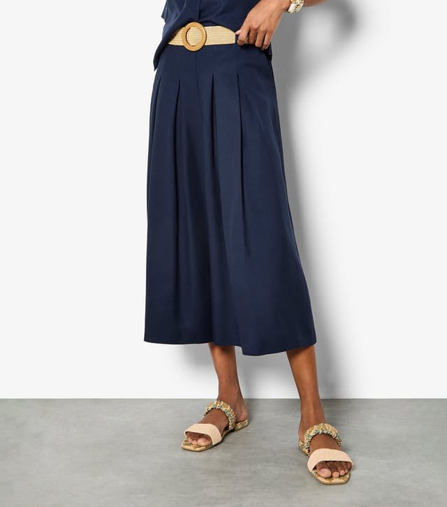 Apricot Women's Navy Wide Leg Pleated Trousers Apricot New Look - 2