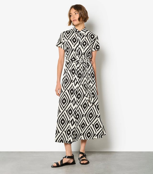 Apricot Women's Black Teardrop Print Midi Shirt Dress Apricot New Look - 3
