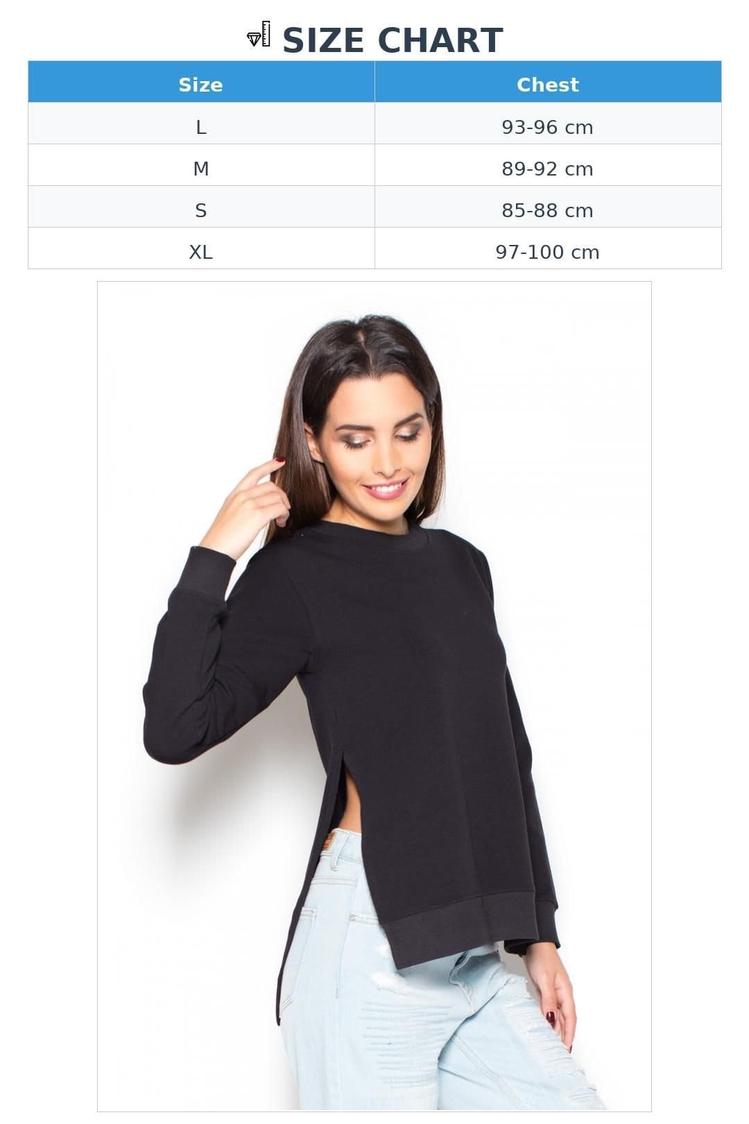 Love Lace Love Lace Women's Cotton Blouse with Long Sleeves Side Slits in Black - 4