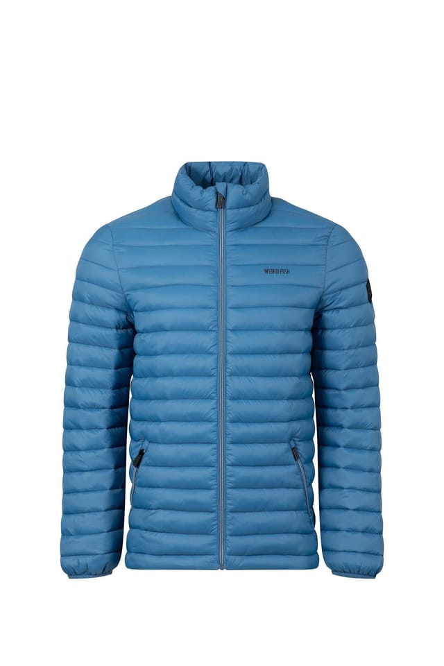 Weird Fish Weird Fish Men's Crantock Lightweight Showerproof Padded Jacket in Mid Blue - 2