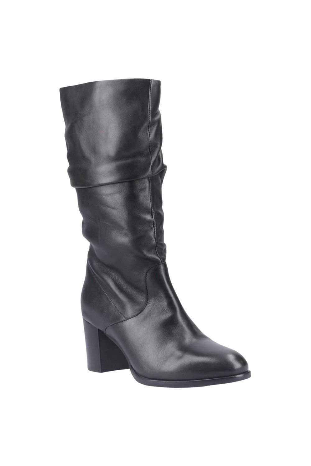 Hush Puppies Hush Puppies Women's Cosima Leather Ruched Boot in Black