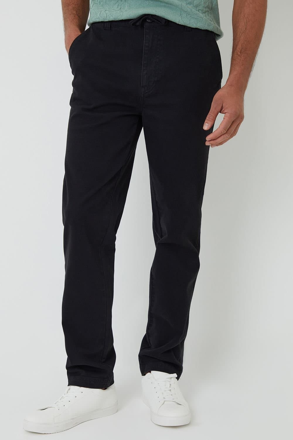 Threadbare Threadbare Men's Cotton Elasticated Waist Chino Trousers in Black