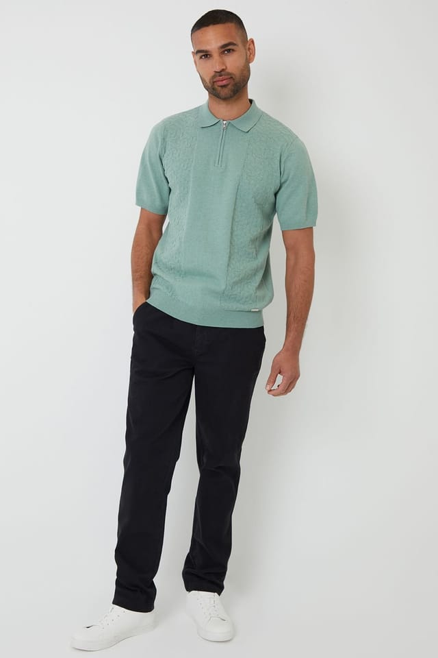 Threadbare Threadbare Men's Cotton Elasticated Waist Chino Trousers in Black - 3